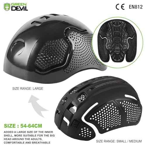 GREEN DEVIL Safety Bump Cap Super Lightweight Breathable Baseball Cap Style Head Protection Hard Hat for Men Women