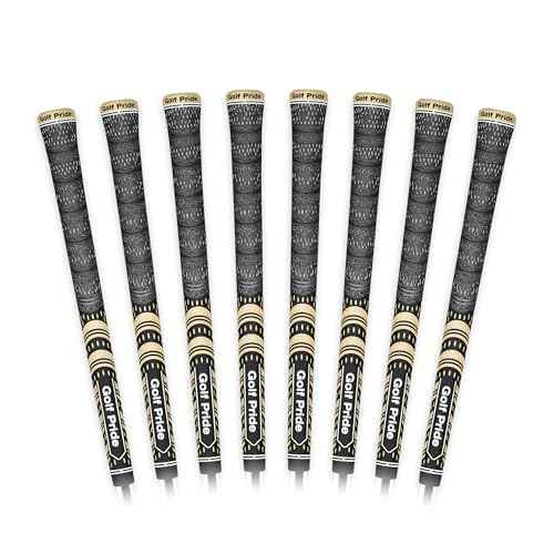 Golf Pride MCC Golf Club Grip - All-Weather Hybrid Grip - Brushed Cotton Cord & Pebbled Texture - Moisture-Wicking Technology - Black/Gold