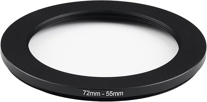 72mm to 55mm Step Down Ring Filter Adapter Metal Ring Step Down Rings Adapter Filter Compatible with All 55mm UV,CPL,ND,Lens Hood,Threaded Lens ect (72mm to 55mm)