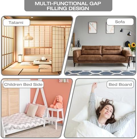 King Bed Wedge Pillow for Headboard Bed Gap Filler White Long Triangle Corner Nora Pillows,Dense Foam,Avoid Things Drops,Between King Size Frames and Mattress,Raise Pillow for Sleeping Home Bedding