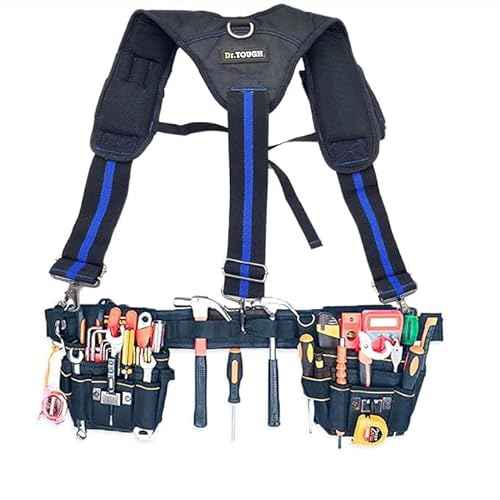 Dr.TOUGH Tool Belt Suspenders for Men Carpenter Tool Belt with Suspenders Padded Tool Belt Suspenders With Magnet Pocket (Without Tools)