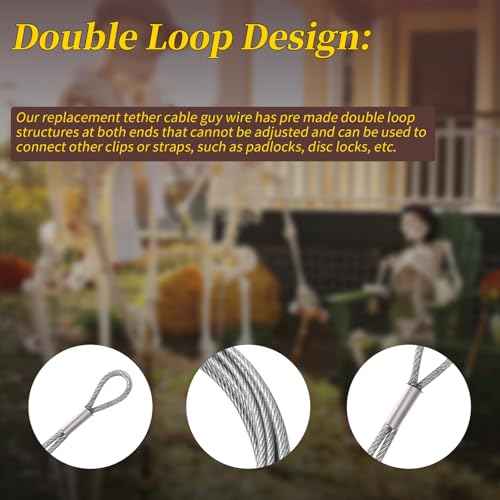 18.5 ft Replacement Tether Cable Guy Wire Compatible with 12 ft Skeleton,Tether Cable Guy Wire ensures Reliable Support System