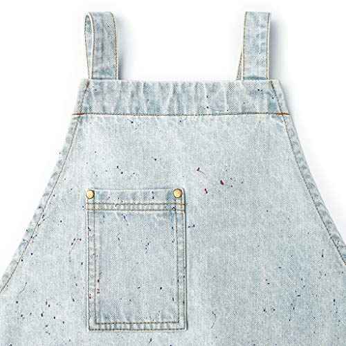 Jeanerlor - Cotton Denim Apron with Pockets Cooking Kitchen Hairdressing Aprons for Women & Men 2 Size