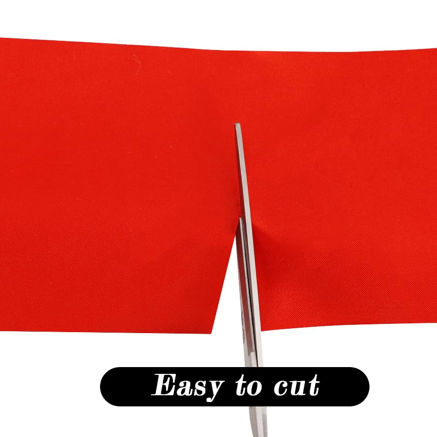 TONIFUL 6 inch x 22yd Wide Red Satin Ribbon Solid Fabric Large Ribbon for Grand Opening Cutting Ceremony Wedding Birthday Party Decoration Gift Craft Chair Sash Table Car Bows Indoor or Outdoor