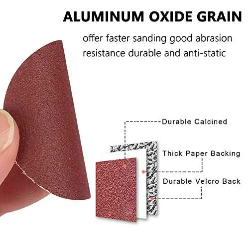 100PCS 2 Inch Sanding Disc Sander Attachment Disc 240-Grit Hook and Loop Sandpaper Alumina Orbital Sander Pads for Polishing, Grinding, Woodworking