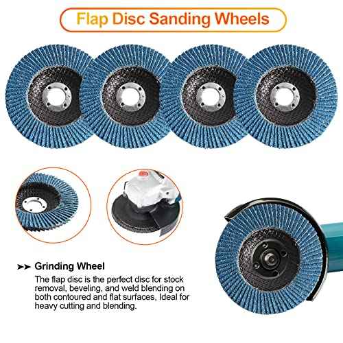 9PCS Angle Grinder Wood Carving Disc Set,Including 3 Wood Shaping Grinding Disc, Speedcutter, Wood Carving Chain Disc and 4 Sanding Wheels for 4" Or 4 1/2" Angle Grinder