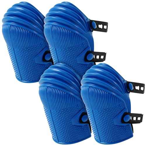 Soulchen 2 Pairs Construction Knee Pads for Men Women Heavy Duty Support Knee Pads for Work with Flexible Plastic and Thick Foam Cushion Adjustable Thigh and Shin Straps for Roofing Flooring Gardening