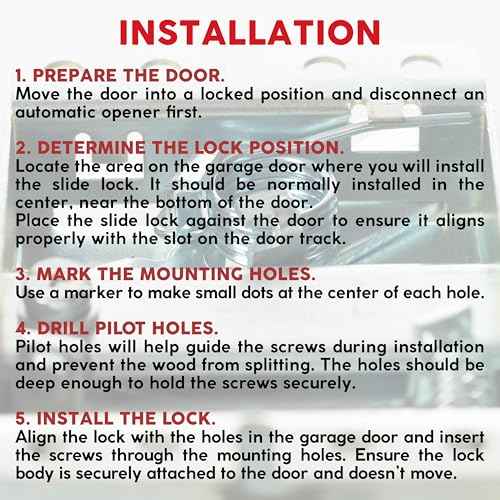 Garage Door Lock Kit, L-Handle Lock with Inside Slide Lock Latch Mechanism, Home Improvement Door Lock