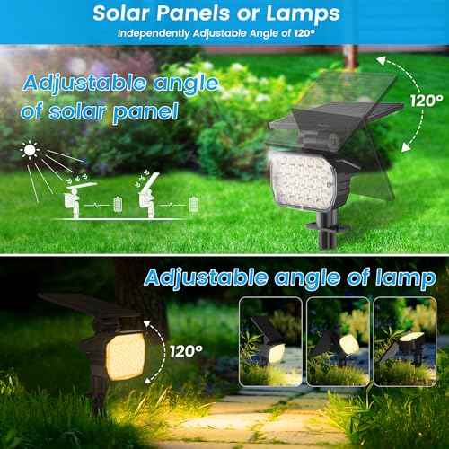 VOLISUN Solar Spotlight Outdoor, IP67 Waterproof Solar Landscape Spot Lights£¬Uplights for Yard Garden Pathway - 8 Pack (Warm White) 27 LED 3 Lighting Modes