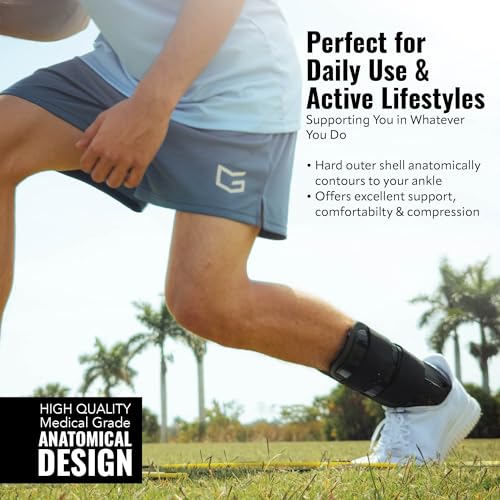 AnklePro Air Cushion Stirrup Ankle Brace, Ankle Support 3-Strap Stabilizers With Customizable Air Cushion and Foam Pads, Ankle Brace for Women and Men, Regular, White