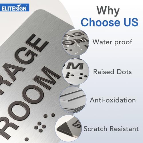 Wellness Room Signs with Raised Text & Grade 2 Braille, Brushed Aluminum/Silver Finish Easy Install with Double-Sided Tape, ADA Compliant Wellness Room Door Sign for Businesses & Offices
