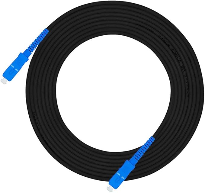 Jeirdus 5M SC to SC Outdoor Armored Simplex 9/125 SM Fiber Optic Cable Jumper - Optical Patch Cord, Singlemode, 5Meters, 16ft