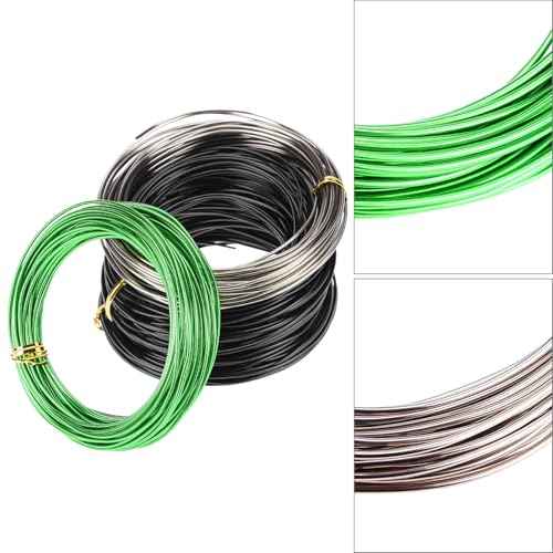 QWORK Bonsai Training Wire with Wire Cutter - 5 Rolls, Total 164 Feet Aluminum Wire 1/1.5/2.0 mm