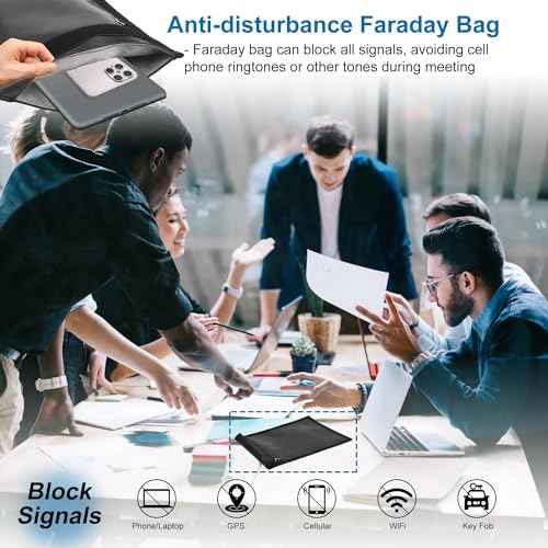 Faraday Bag 4 Pack ? Waterproof & Fireproof Signal Blocking Pouch for Laptop, Tablet, Phone, Car Key ? Anti-Theft & Anti-Tracking Faraday Cage Sleeve