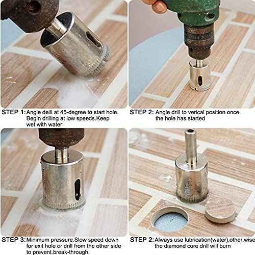1/4" / 6mm Diamond Hole Saw Drill Bits, Glass Tile Hole Saw - Pack of 15