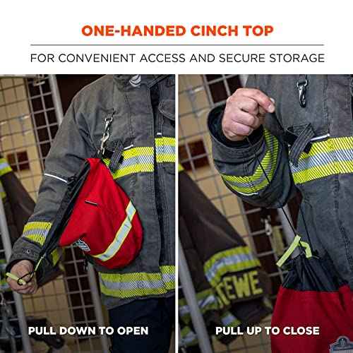 Ergodyne - 13081 Arsenal 5080L Fireman's SCBA Respirator Firefighter Mask Bag for air pack with Fleece Lining Red