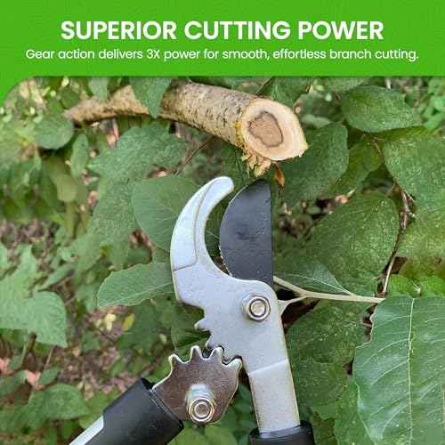 GARDEN GURU Bypass Loppers Tree Trimmer Clipper - 3X Cutting Power Gardening Loppers Pruning Shear -Comfort Grip Handles -High Carbon Steel Blade ? Heavy Duty Branch Cutter ?Cut Thick Branches w Ease
