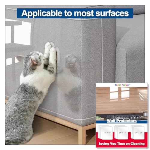 Clear Wall Protector Contact Paper, Kitchen Wall Stickers, Wall Protector Sheet for Trash Cans, Chair Bumpers, Carpet, Stove Backsplashes and Behind Stove -(5 Sheets)
