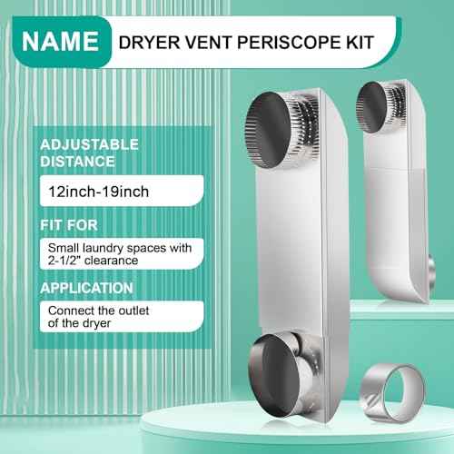 OEM Upgraded 304 stainless steel Dryer Vent,adjustable dryer vent Fit for Whirlpool and all 4in Dryer Vent Outlet,dryer vent kit for tight spaces,Periscope dryer vent,12-19 in telescoping dryer vent