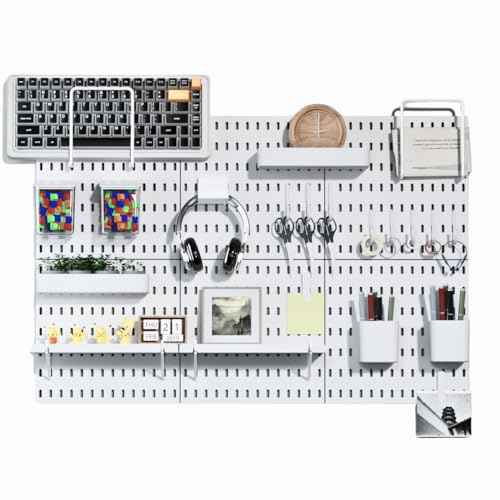 Keepo Pegboard Combination Kit, Pegboards and Accessories Modular Hanging for Wall Organizer, Crafts Organization, Ornaments Display, Nursery Storage, Peg Board (White, 33¡ȡ¿22¡È)
