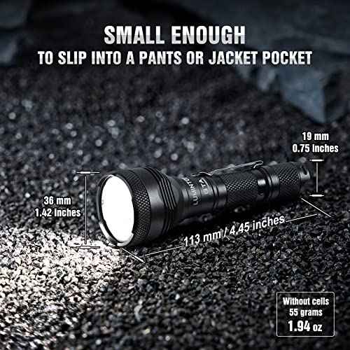 LUMINTOP GTA 1919 feet Pocket Thrower Mini LED Flashlight, 85000cd, 60 Hours Runtime, Waterproof, Strobe, Tailcap Switch
