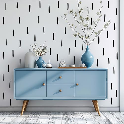 280Pcs Black Modern Lines Removable Peel and Stick Waterproof Sprinkle Wall Stickers Kids Girls Boys Bedroom Nursery Playroom Classroom DIY Dorm Living Room Party£¨Scandinavian Style£©