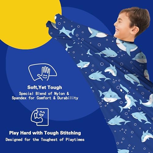 Shark Dynamic Movement Sensory Body Sock - Stretchable Sensory Sack - Help Kids Relax and Focus - Stress Relief Anxiety Autism ADHD Tactile Items for Therapeutic Play (Medium)