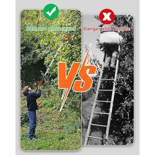 AgiiMan 5 to 20 FT Fruit Picker Pole - Reach to 26 FT Fruit Picker with Telescopic Extension Pole, Lightweight and Sturdy Aluminum Telescopic Pole, Easy to Assemble Fruit Picking Basket