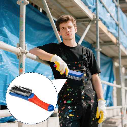 Wire Brushes Set, Stainless Steel Wire Brushes for Cleaning Rust Paint Removal with Curved Handle