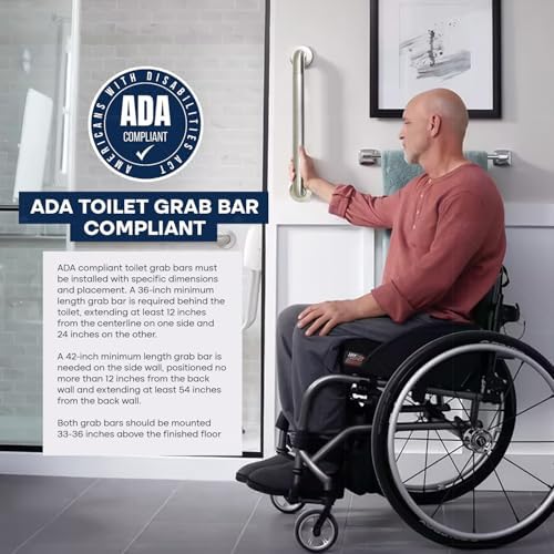 Grab Bar for Bathtubs and Showers, Anti Slip Shower Grab Bars for Seniors and Elderly, Safety Bar for Bathroom 42" x 1.5" ADA Compliant Grab Bar, Heavy Duty Stainless Steel Shower Handle