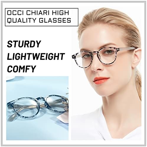 OCCI CHIARI Women's Reading Glasses Eye Reader Durable 0 1.0 1.25 1.5 1.75 2.0 2.5 to 4.0 5.0 6.0 (15006- Black, 2.0)