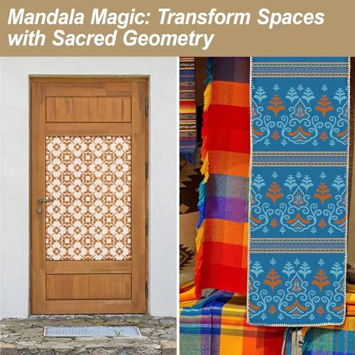 Wall Stencils for Painting Large Pattern, 4PCS 12 Inch Reusable Stencils for Crafts, Exquisite Mandala Designs for Wall Furniture Home Decor, DIY Art Projects