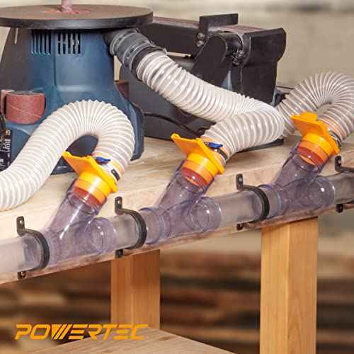 POWERTEC 2-1/2 Inch ID Y Fitting for 2-1/2 Inch OD Dust Collection Pipes, Adapters and Fittings with Splice for 2 1/2 Inch ID Dust Collection Hose Connector, 2 sets (70320-P2V)