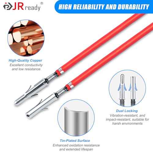 JRready ST6556 MLX Pin Connector Kit with Molex Pin Extractor Tool 6.35mm Pitch Wire Power .084¡± Connectors 14-20AWG Pin Terminals 2.13mm Diameter 42024 Series with Terminal Removal Tool