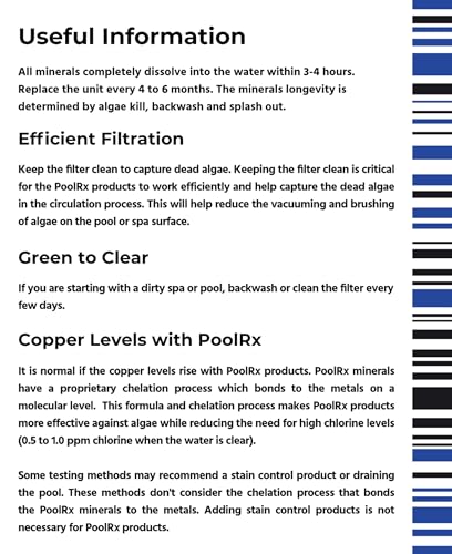 Pool RX 332066 PoolRX+ Booster Black Swimming Pool Algaecide, Single Unit