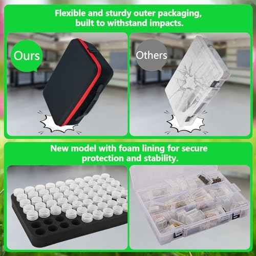 140 Slots Seed Organizer Storage Box with 20PCS Seed Envelopes, Premium Seed Containers for Various Sizes Vegetable and Flower Garden Seeds, Gardening Seed Keeper Set with Useful Accessories (Red)