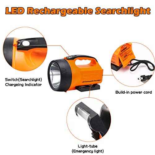 10 Watt 1000 Lumens LED Rechargeable Spotlight Flashlight