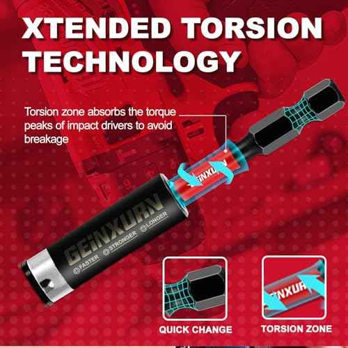 1Pcs Impact Magnetic Screwdriver Bit Holders, 12Inches Extension Socket Drill Bit Holder S2 Alloy Steel Hex Shank Quick-Change Drill Bit Guide