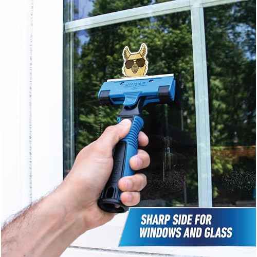 Unger 12¡± Professional All-Purpose Scraper Replacement Blades, 10 Pack, Dual-Sided Adhesive Cleaning Supplies for Windows, Glass, Floors, Paint, Stickers, Gum Removal