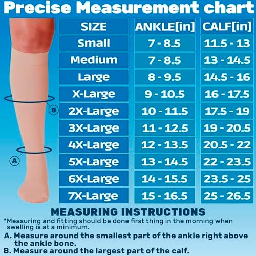 ABSOLUTE SUPPORT (3 Pairs) Plus Size Graduated Support Opaque Compression Knee High Socks for Women and Men 20-30mmHg | For Diabetic, Lymphedema, Swelling, Pregnancy - Beige, 3X-Large - A501BE6-3
