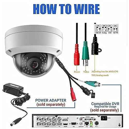 4MP Analog Coax Dome TVI CVI CCTV Surveillance Security Camera, 2.8mm 100¡Æ Wide Viewing Angle, 65ft IR Night Vision, Outdoor, Full Metal Housing, ONLY Compatible with 4MP, 5MP and 8MP DVR