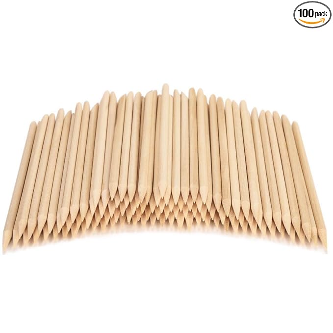 100PCS Orange Sticks for Nails 4.5 Inch - Wooden Cuticle Pusher & Remover Set - Non-Toxic, Skin-Safe - Wood Tools for Manicure & Pedicure - Disposable Set for Home & Salon - Won't Break Easily