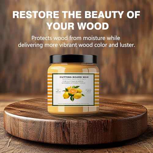 Premium Cutting Board Finish Wax - Natural Beeswax and Carnauba Wax - Improved with Lemon & Orange Oils - Beeswax Wood Polish - for Wood Butcher Blocks, Wooden Bowls - Wood Conditioner - 3.5oz