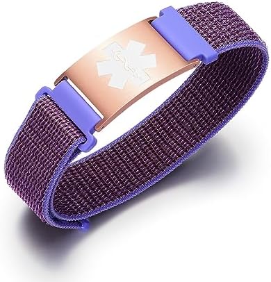 Personalized Sport Medical Alert Bracelets for Women Men - Custom Medical ID Bracelets with Free Engraving - Hook and Loop/Elastic/Stainless Steel/Silicone Watch Wristband Emergency Bracelet