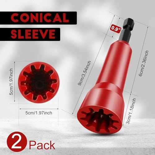 Wire Twister Tool, Twist Wire Connector Socket, Driver with 1/4" Chuck for electricians(2 Pack-red)