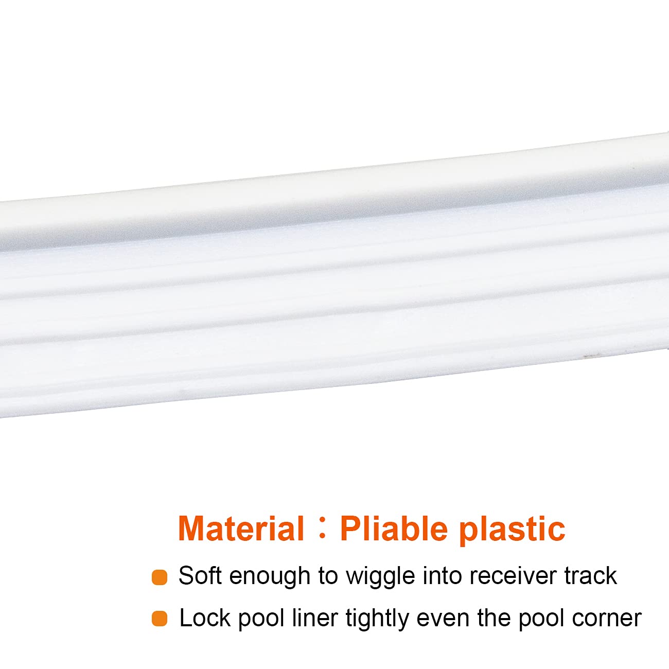 FBULWSEC 120'ft Swimming Pool Liner Lock - Bead Lock for Inground & Above Ground Pools - Pool Liner Bead Wedge Lock Replacement