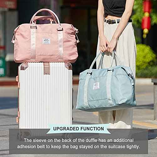 HYC00 Travel Duffel Bag,Carry-on Overnight Weekender Overnight Bags for Women,Sports Tote Gym Bag with Wet Pocket