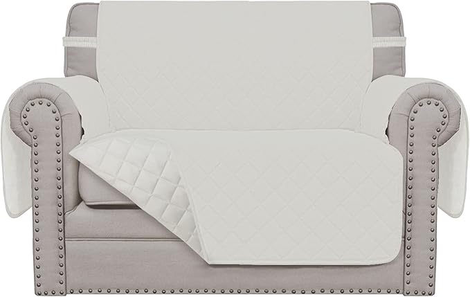 Easy-Going Oversized Chair Sofa Slipcover Reversible Sofa Cover Water Resistant Couch Cover Furniture Protector Cover with Elastic Straps for Pets Dog (Oversized Chair, Ivory/Ivory)