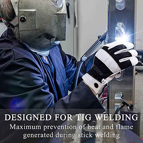 TIG Welding Gloves, High Dexterity Premium Goatskin,Spark-Resistant,True Fit