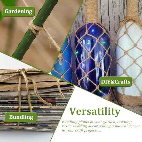 Leecogo 3mm 6Ply Jute Twine, 328 Feet,Heavy Duty for Garden, Crafts, Rustic Decor